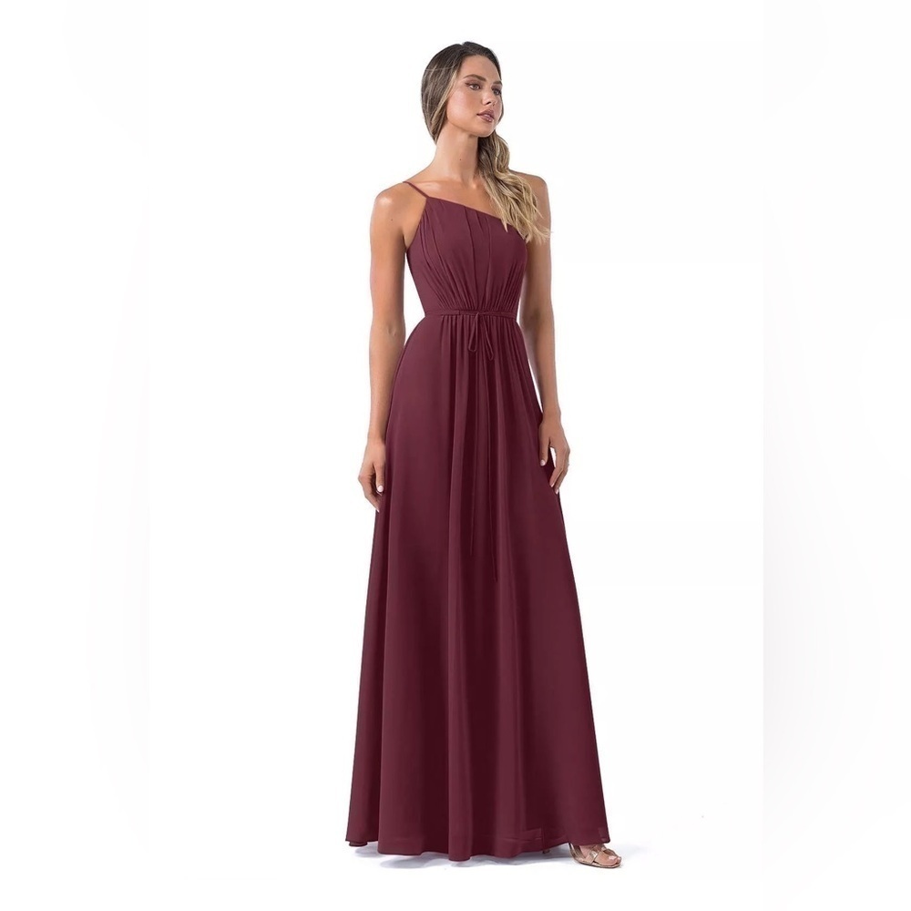 Azazie Bridesmaid Cabernet A-Line Cold Shoulder dress Plus Size 20w.